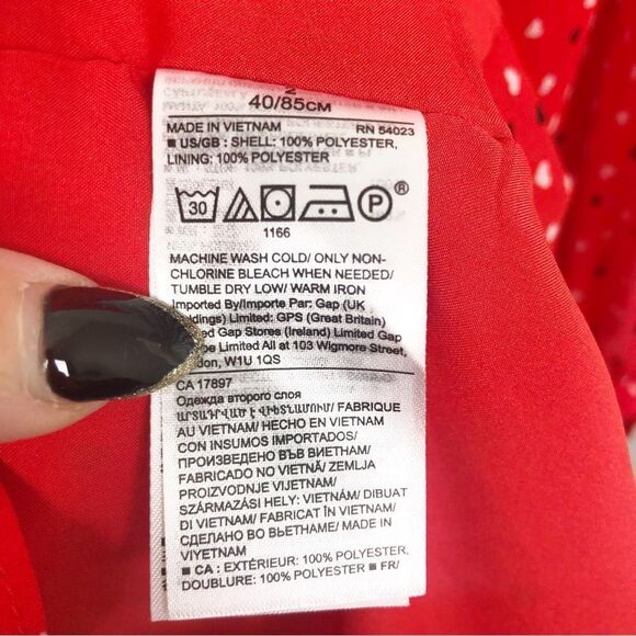 BANANA REPUBLIC | NEW Heart Print Red Wrap Style Mini Dress Women’s Size 2 - Picture 13 of 13